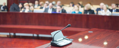 witness stand in courtroom