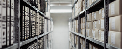 file library with metal shelves