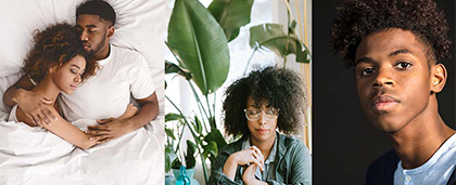 collage of black people in restful poses