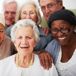 group of older adults, smiling